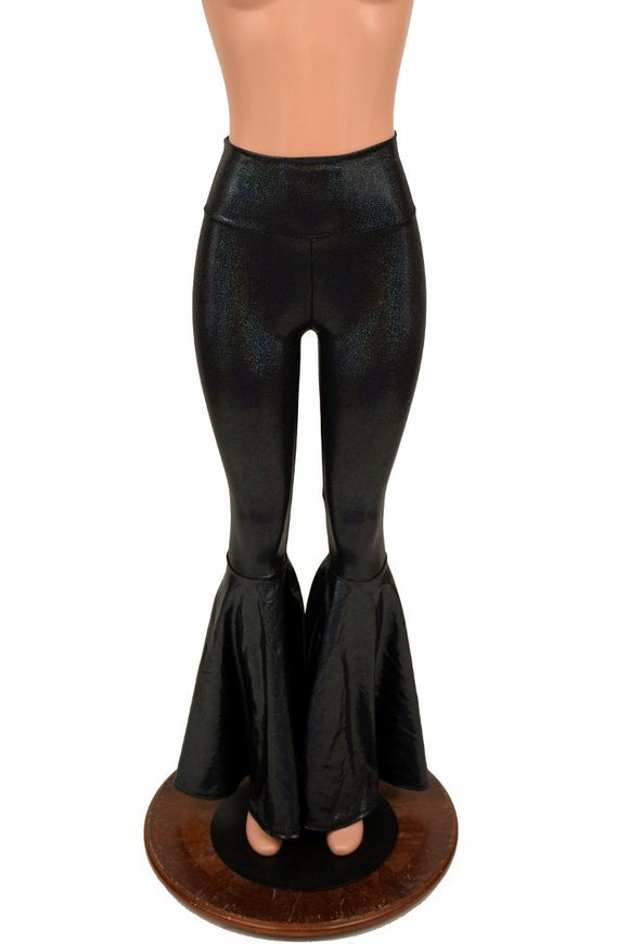 Black High Waist Bell Bottom Flares - Coquetry Clothing