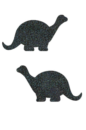Black Holo Apatosaurus Pasties - Coquetry Clothing