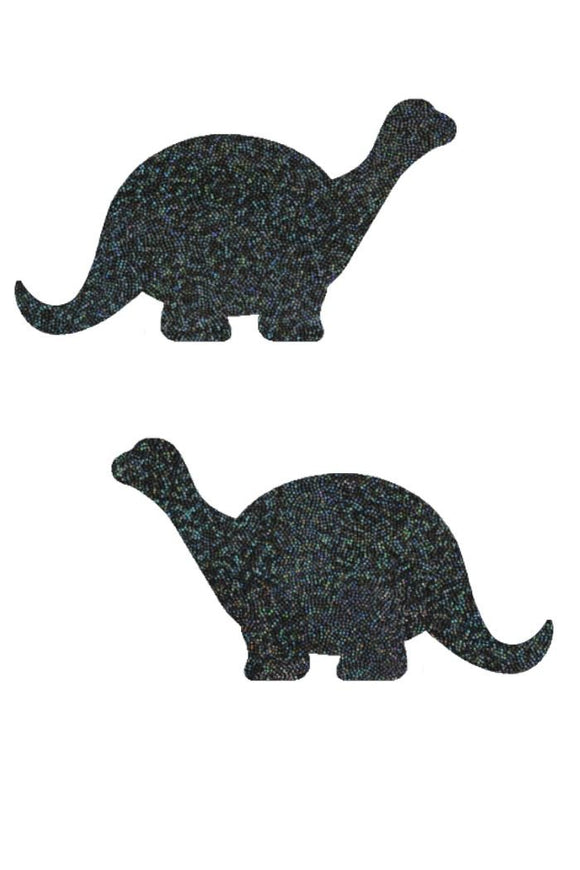 Black Holo Apatosaurus Pasties - Coquetry Clothing