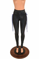 Black Holo Lace Up Leggings - Coquetry Clothing