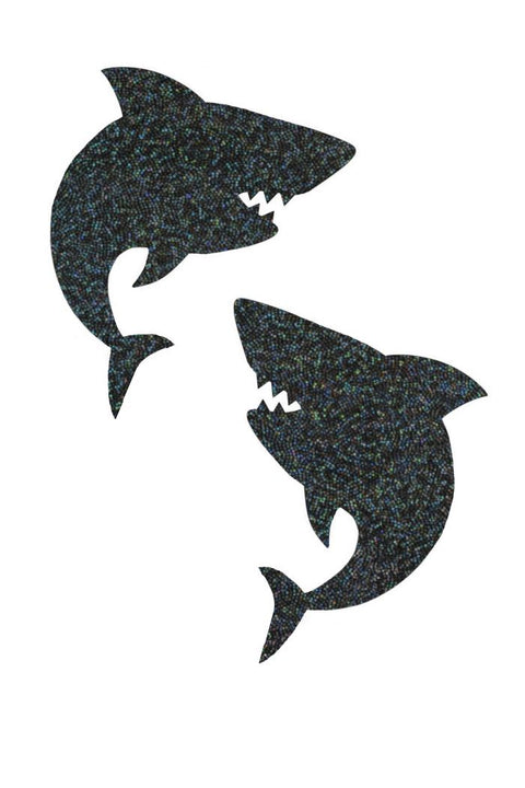 Black Holo Shark Pasties - Coquetry Clothing