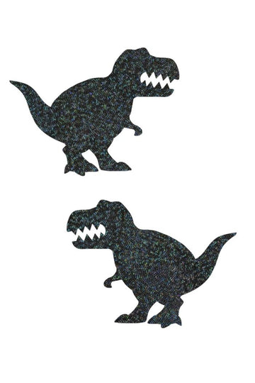 Black Holo T Rex Pasties - Coquetry Clothing
