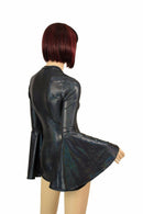 Black Holo Trumpet Sleeve Romper - Coquetry Clothing