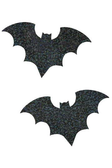 Black Holographic Bat Pasties - Coquetry Clothing