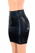 Black Holographic Bodycon Skirt - 5