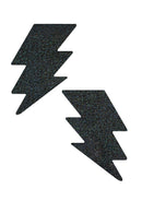 Black Holographic Bolt Pasties - Coquetry Clothing