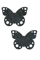 Black Holographic Butterfly Pasties - Coquetry Clothing