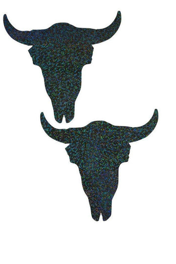 Black Holographic El Toro Pasties - Coquetry Clothing