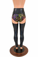 Black Holographic High Waist Chaps (shorts not included) - Coquetry Clothing