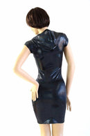 Black Holographic Hoodie Dress - Coquetry Clothing