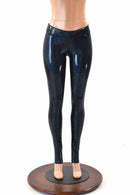 Black Holographic Mid Rise Leggings - Coquetry Clothing