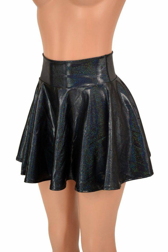 Black Holographic Mini Rave Skirt - Coquetry Clothing