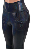 Black Holographic Pocket Leggings - Coquetry Clothing