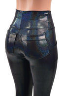 Black Holographic Pocket Leggings - Coquetry Clothing