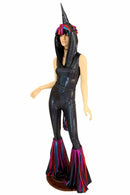 Black Holographic Unicorn Catsuit - Coquetry Clothing