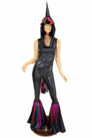 Black Holographic Unicorn Catsuit - Coquetry Clothing