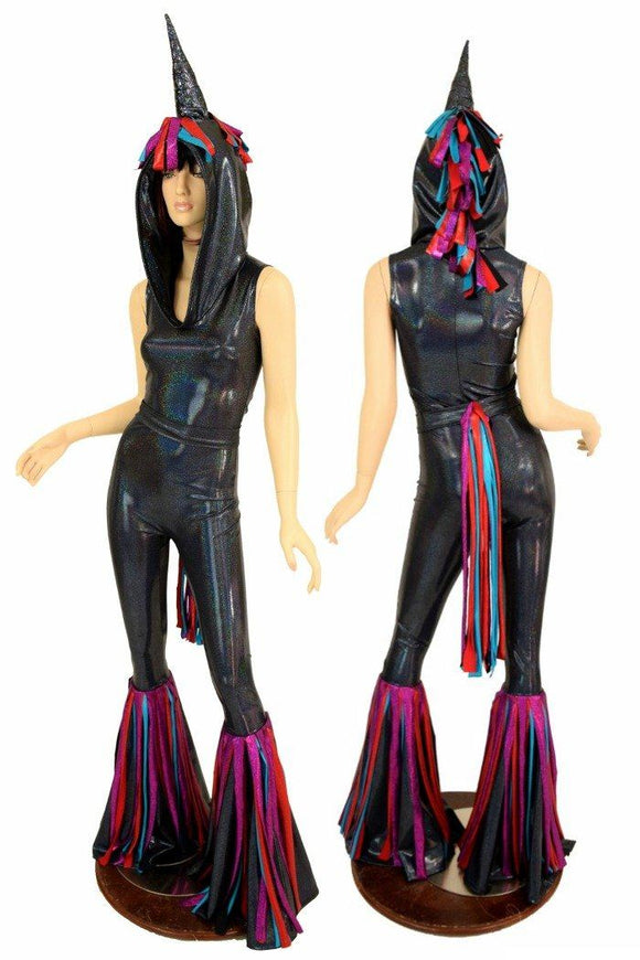 Black Holographic Unicorn Catsuit - Coquetry Clothing