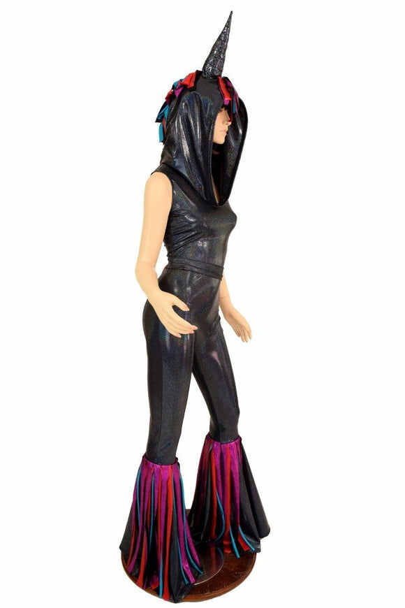Black Holographic Unicorn Catsuit - Coquetry Clothing