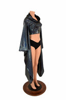 Black Kimono Hoodie Crop Top - Coquetry Clothing