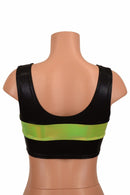 Black & Lime Mini Crop Top - Coquetry Clothing
