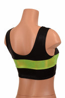 Black & Lime Mini Crop Top - Coquetry Clothing