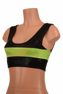 Black & Lime Mini Crop Top - Coquetry Clothing