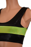 Black & Lime Mini Crop Top - Coquetry Clothing