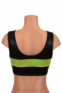 Black & Lime Mini Crop Top - 4