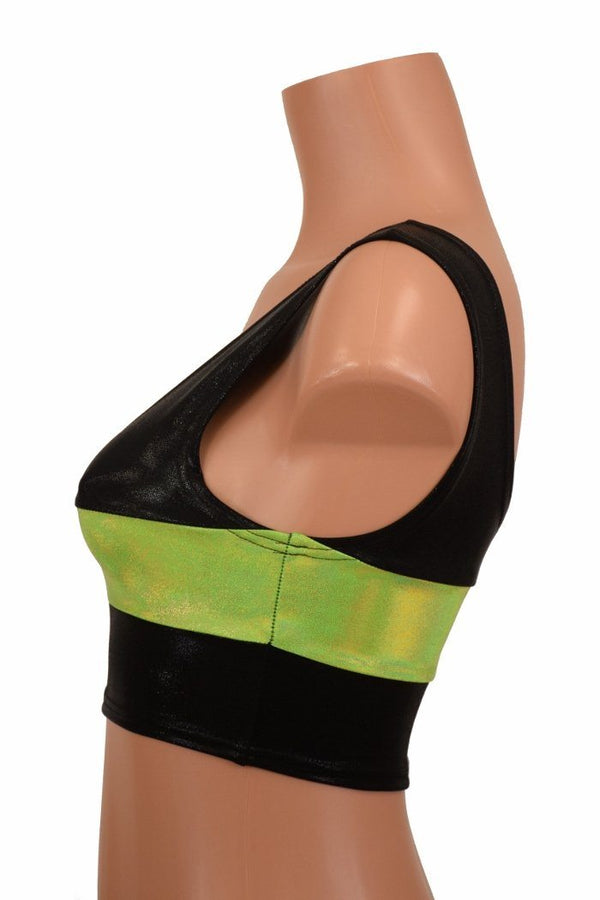Black & Lime Mini Crop Top - 5