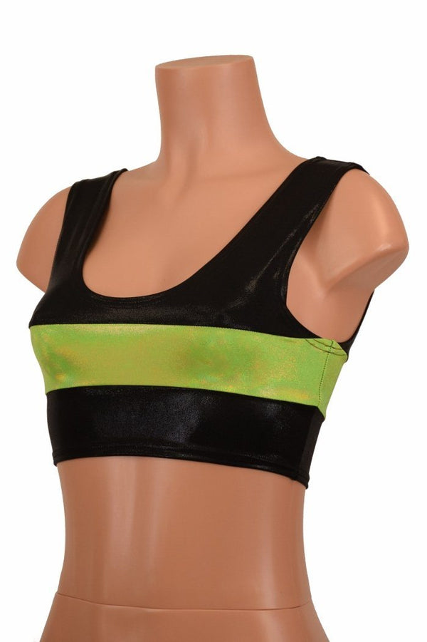 Black & Lime Mini Crop Top - 6