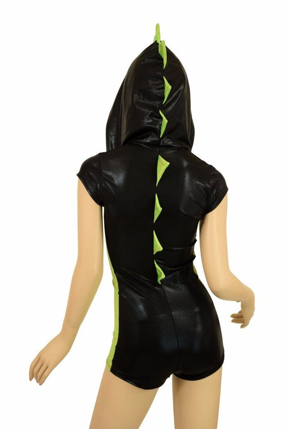 Black & Lime Side Panel Dragon Romper - Coquetry Clothing