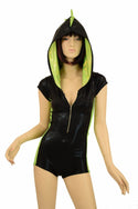 Black & Lime Side Panel Dragon Romper - 3