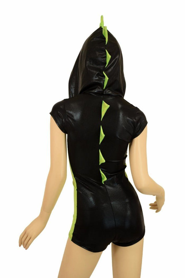 Black & Lime Side Panel Dragon Romper - 6