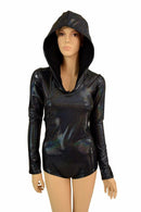 Black Long Sleeve Hoodie Romper - Coquetry Clothing