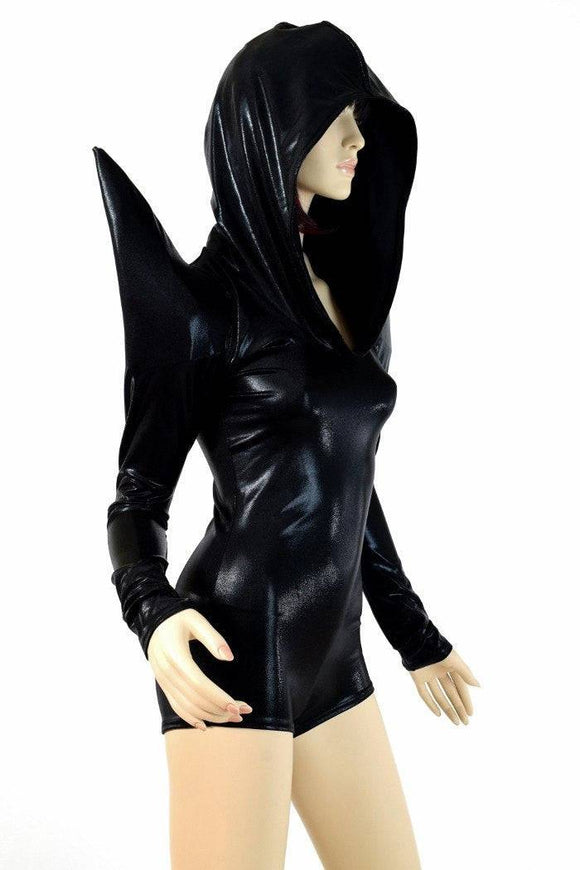 Black Mega Sharp Shoulder Romper - Coquetry Clothing