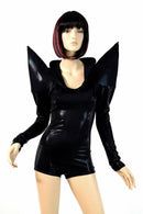 Black Mega Sharp Shoulder Romper - Coquetry Clothing