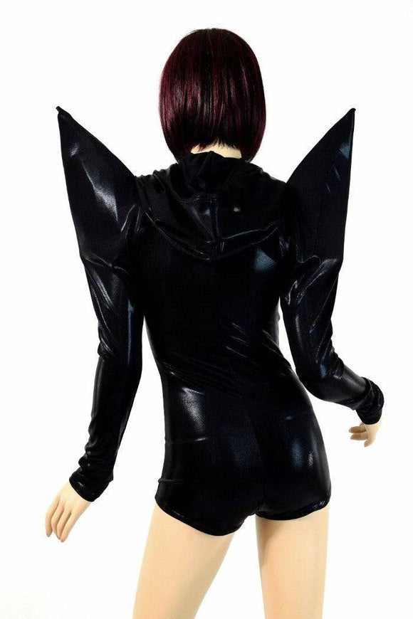 Black Mega Sharp Shoulder Romper - Coquetry Clothing