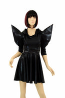 Black Mega Sharp Shoulder Skater Dress - Coquetry Clothing