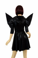 Black Mega Sharp Shoulder Skater Dress - Coquetry Clothing