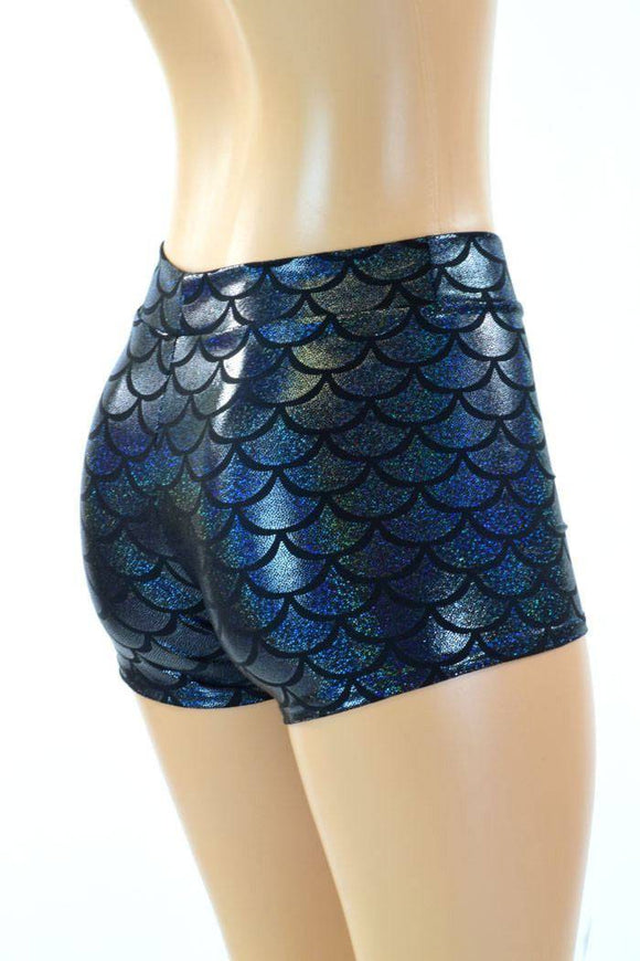 Black Mermaid Mid Rise Shorts - Coquetry Clothing