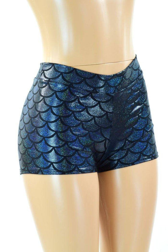 Black Mermaid Mid Rise Shorts - Coquetry Clothing