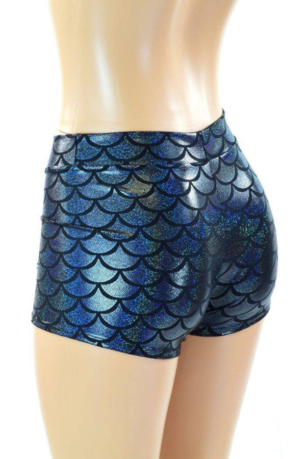Black Mermaid Mid Rise Shorts - 3