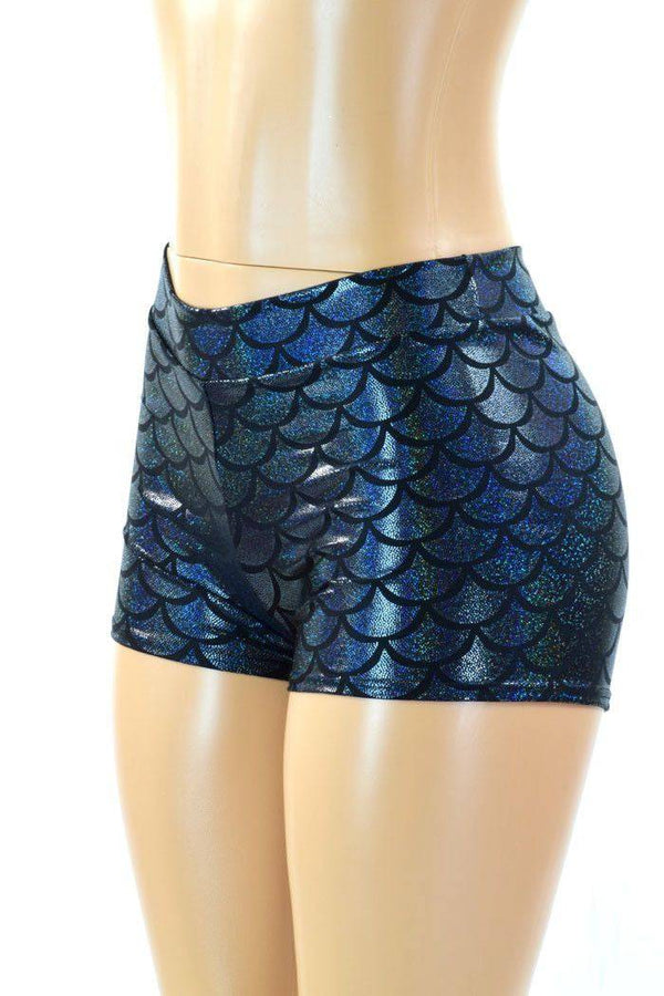 Black Mermaid Mid Rise Shorts - 1