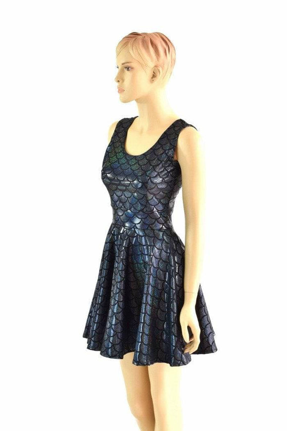 Black Mermaid Skater Dress - Coquetry Clothing