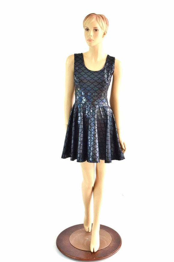 Black Mermaid Skater Dress - Coquetry Clothing