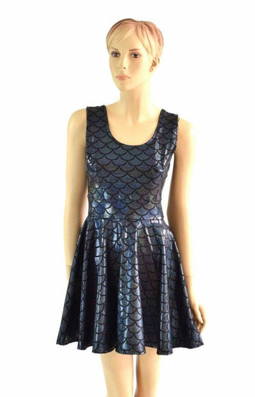 Black Mermaid Skater Dress - Coquetry Clothing