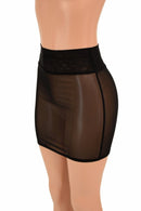 Black Mesh Bodycon Skirt - Coquetry Clothing
