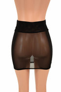Small Ready to Ship Black Mesh Bodycon Skirt - 4