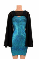 Black Mesh Fan Sleeve Bolero - Coquetry Clothing