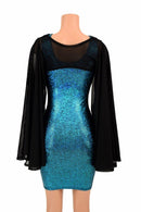 Black Mesh Fan Sleeve Bolero - Coquetry Clothing